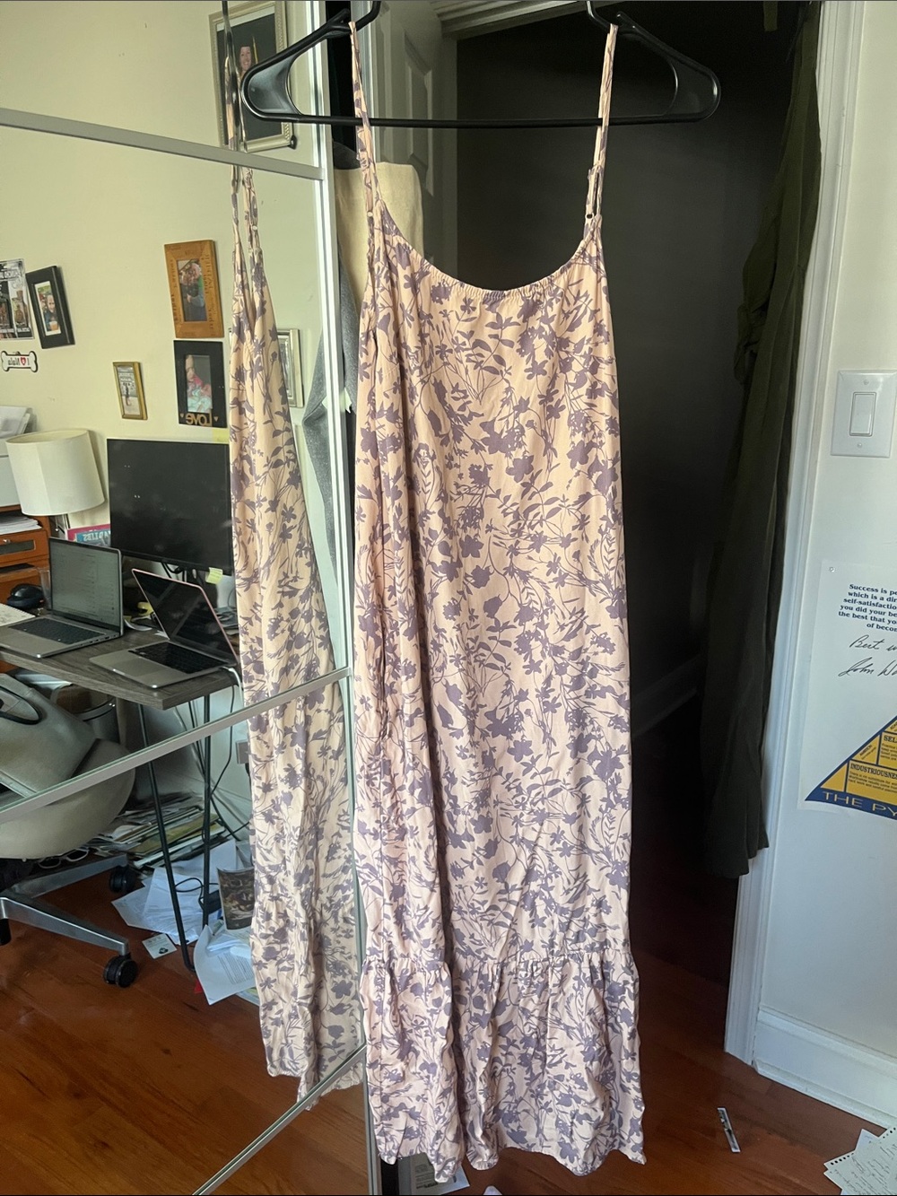 a new day Cream Slip Dress with Lavender Floral Print